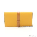 ロエベ LOEWE WALLET ON CHAIN チェーンウォレット レザー イエロー マルチカラー 124.12.U51 【中古】 送料無料 良品