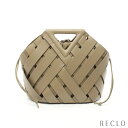 【10周年SALE!!15%OFF以上】ボッテガヴェネタ BOTTEGA VENETA POINT BASKET ハンドバッグ レザー カーキベージュ 【中古】 送料無料 良品_10th_all_bg_10th