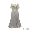 タダシショージ TADASHI SHOJI WINSTON OFF THE SHOULDER TAFFETA GOWN ドレスワンピース オフショルダー レース 刺繍 グレー AUL19266L 【中古】