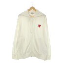 コムデギャルソン COMME des GARCONS フード付 ジップアップスウェットパーカー パーカー 衣料品 トップス コットン ホワイト系 AZT2940...