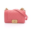 シャネル CHANEL ボーイシャネル マトラッセ ショルダーバッグ バッグ レザー ピンク系 A67085 【中古】(4)