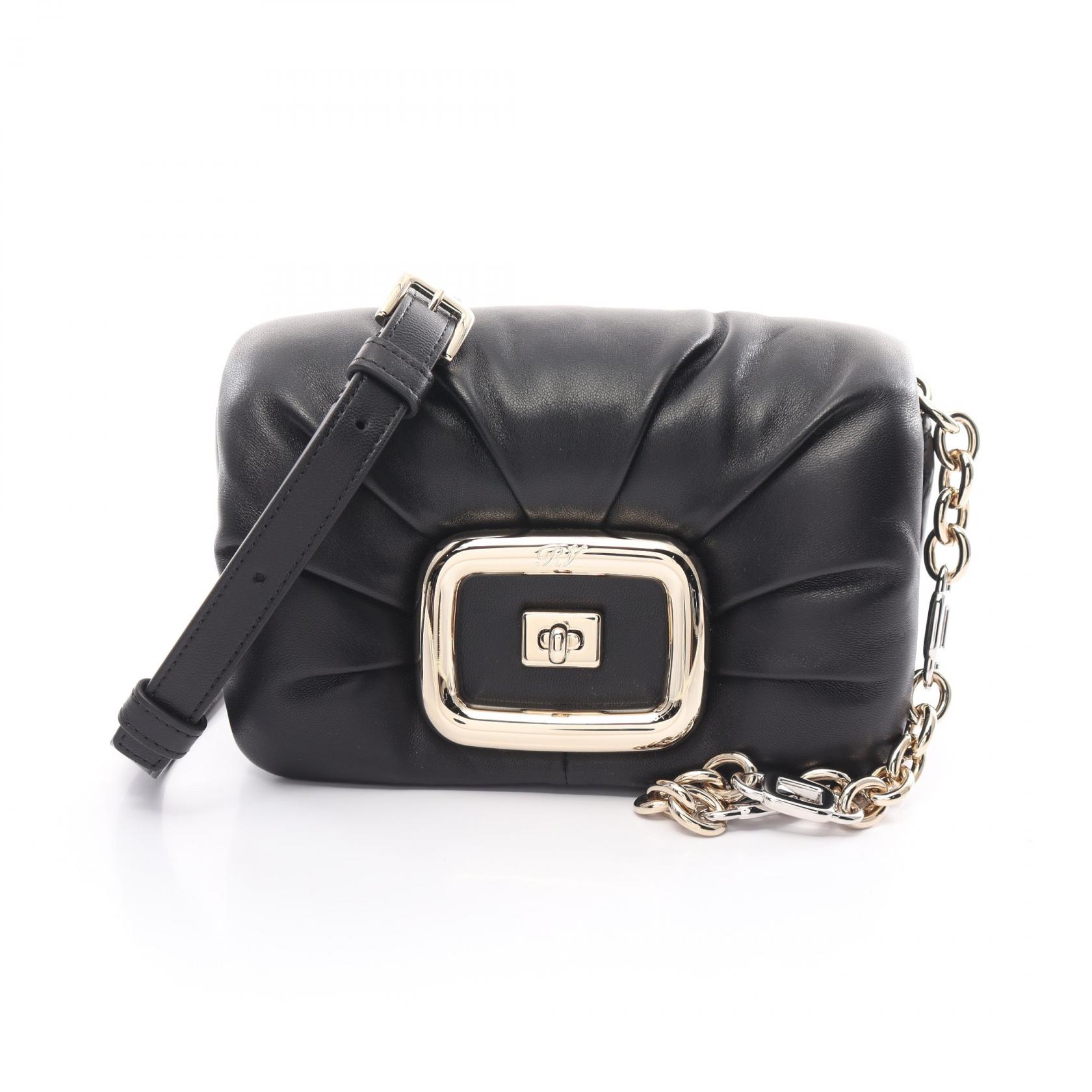 ロジェ ヴィヴィエ Roger Vivier ヴィヴ ショック ミニ ショルダーバッグ バッグ レザー ブラック系 RBWAOGJ0100YDRB999 【中古】