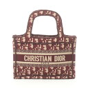 ディオール Dior BOOK TOTE ブックトート ミニ ハンドバッグ バッグ キャンバス ボルドー系 【中古】(4)