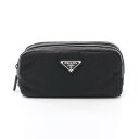 プラダ PRADA トライアングルロゴ ポーチ バッグ ナイロン ブラック系 2NA0452DMHF0002 【中古】