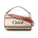 クロエ Chloe Woody ハンドバッグ バッグ ファブリック レザー ベージュ系 / ブラウン系 / ホワイト系 CHC24AS682I2690U 【中古】