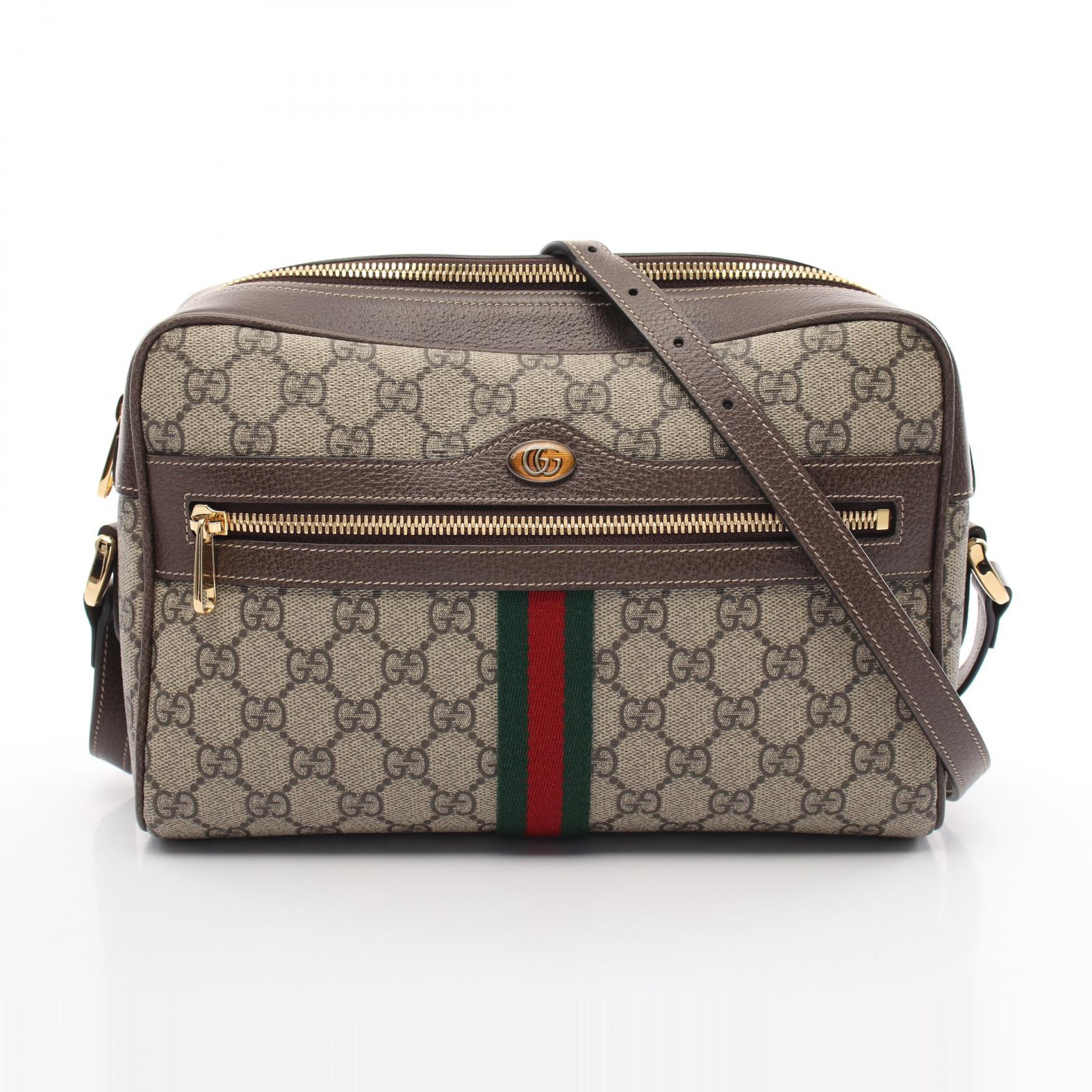 グッチ GUCCI オフィディア GGスプリーム スモール ショルダーバッグ バッグ PVCコーティングキャンバス レザー ベージュ系 / マルチカラー 517080 【中古】