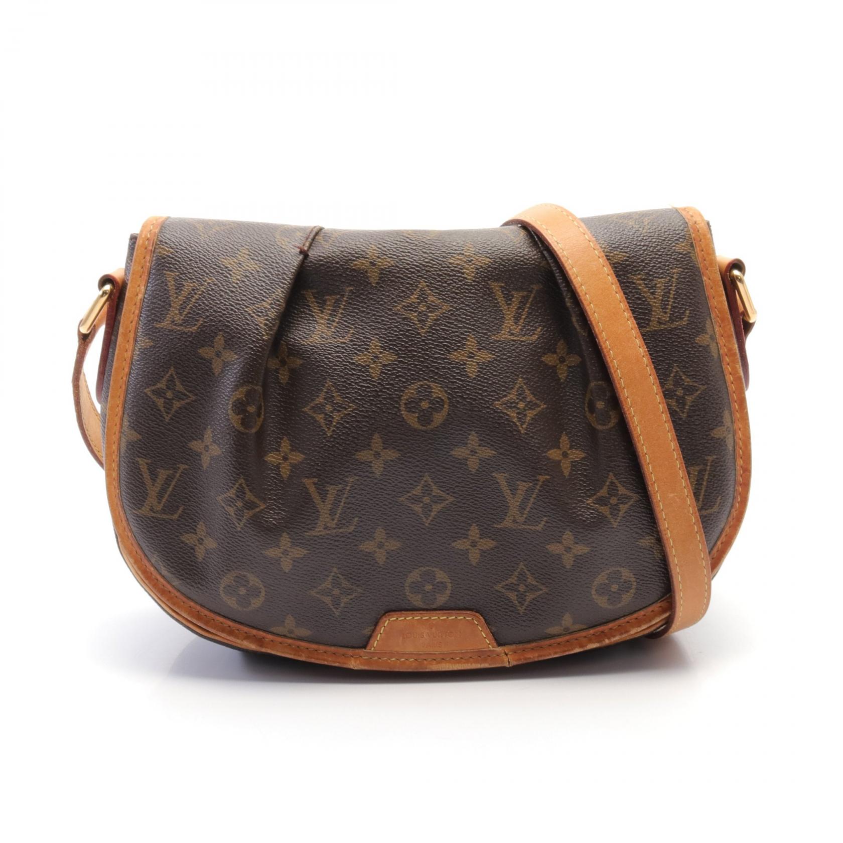 ルイ・ヴィトン LOUIS VUITTON メニルモンタンPM ショルダーバッグ バッグ PVCコーティングキャンバス レザー モノグラム ブラウン系 M40474 【中古】