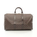 ルイ・ヴィトン LOUIS VUITTON キーポル50 ボストンバッグ バッグ PVCコーティングキャンバス レザー ダミエ ブラウン系 N41427 【中古...