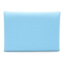 エルメス HERMES カルヴィデュオ カードケース アクセサリー レザー ヴォーエプソン ブルー系 【中古】