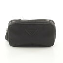 プラダ PRADA ウエストバッグ ボディバッグ バッグ ナイロン サフィアーノレザー ブラック系 【中古】