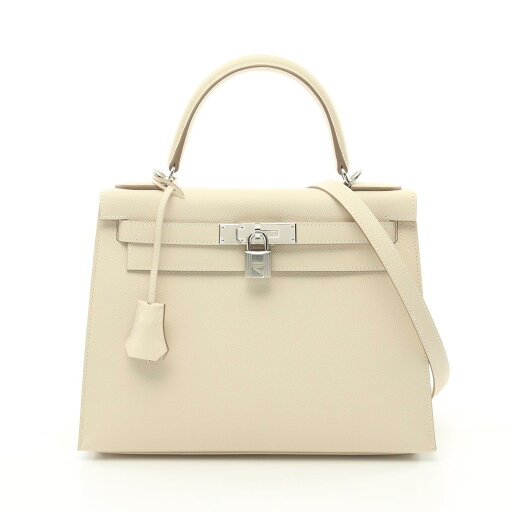 エルメス HERMES ケリー28 ハンドバッグ バッグ ヴォーエプソン ヴォーエプソン アイボリー系 【中古】 エルメス HERMES ケリー28 ハンドバッグ バッグ ヴォーエプソン ヴォーエプソン アイボリー系 【中古】