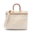 フェンディ FENDI SUNSHINE MEDIUM サンシャイン ミディアム トートバッグ バッグ キャンバス アイボリー系 8BH386 【中古】