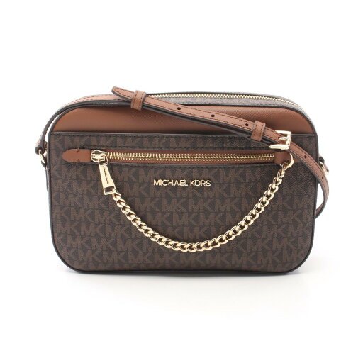 マイケルコース Michael Kors JET SET ITEM ジェットセット アイテム ショルダーバッグ バッグ PVCコーティングキャンバス レザー ブラウン系 35S1GTTC9B 【中古】 マイケルコース Michael Kors JET SET ITEM ジェットセット アイテム ショルダーバッグ バッグ PVCコーティングキャンバス レザー ブラウン系 35S1GTTC9B 【中古】