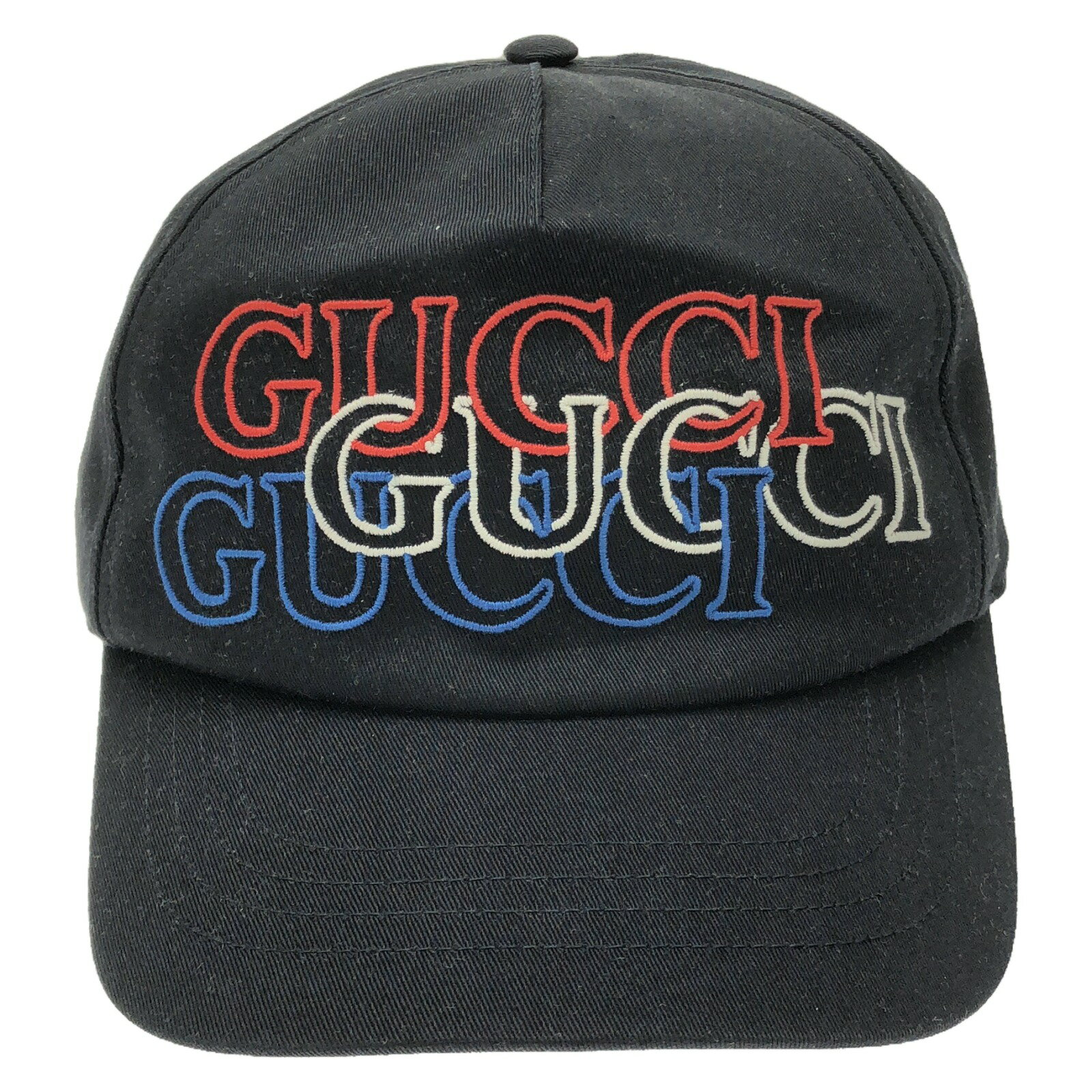 グッチ GUCCI ベースボールキャップ キャップ 帽子 コットン ブラック系 7885484HA9X4100M 【中古】