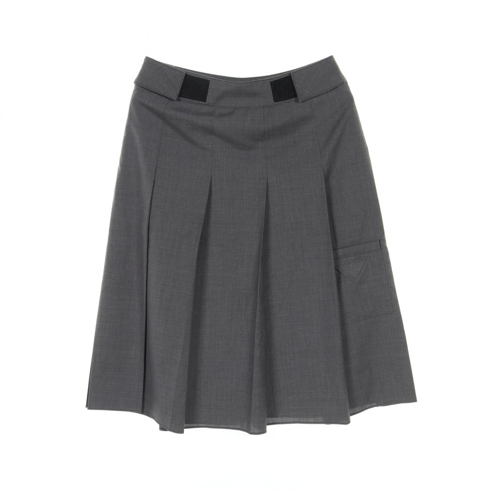プラダ PRADA スカート 衣料品 ボトムス ウール グレー系 P156S 【中古】