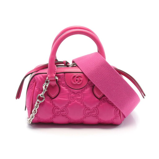 グッチ GUCCI GGマトラッセ ハンドバッグ バッグ ナイロン レザー ピンク系 702251 【中古】 グッチ GUCCI GGマトラッセ ハンドバッグ バッグ ナイロン レザー ピンク系 702251 【中古】