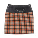 エルメス HERMES スカート 衣料品 ボトムス カシミヤ ウール レザー ベージュ系 / オレンジ系 / ブラック系 3H0322DE 【中古】