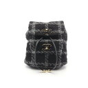 シャネル CHANEL ココマーク リュックサック バックパック バッグ ファブリック ブラック系 / グレー系 AS3615 【中古】