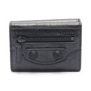 バレンシアガ BALENCIAGA CAG MINI WALLET 三つ折り財布 財布 レザー ブラック系 7684302AA561000 【中古】(4)
