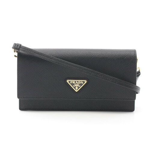 プラダ PRADA トライアングルロゴ ショルダーバッグ バッグ サフィアーノレザー ブラック系 1NF0592DB3F0002 【中古】 プラダ PRADA トライアングルロゴ ショルダーバッグ バッグ サフィアーノレザー ブラック系 1NF0592DB3F0002 【中古】
