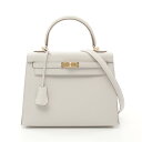 エルメス HERMES ケリー25 ハンドバッグ バッグ レザー ヴォーエプソン ヴォーエプソン ホワイト系 【中古】