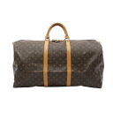 ルイ・ヴィトン LOUIS VUITTON キーポル60 ボストンバッグ バッグ PVCコーティングキャンバス レザー モノグラム ブラウン系 M41422 【...