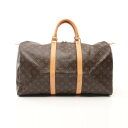 ルイ・ヴィトン LOUIS VUITTON キーポル50 ボストンバッグ バッグ PVCコーティングキャンバス レザー モノグラム ブラウン系 M41426 【...