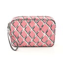 シャネル CHANEL ココビーチ ポーチ バッグ キャンバス レザー ピンク系 / グレー系 / マルチカラー 【中古】