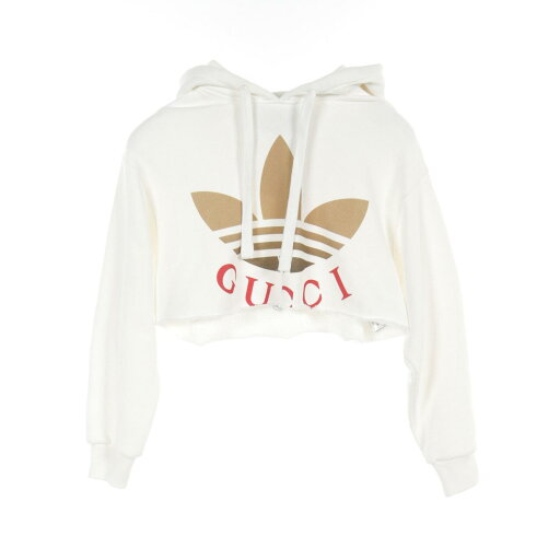 グッチ GUCCI GUCCI × adidas パーカー 衣料品 トップス コットン ホワイト系 / マルチカラー 688197 【中古】 グッチ GUCCI GUCCI × adidas パーカー 衣料品 トップス コットン ホワイト系 / マルチカラー 688197 【中古】