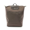 ロンシャン Longchamp ル プリアージュ グリーン M リュックサック バックパック バッグ ナイロン レザー ブラウン系 テラ 10284919813...