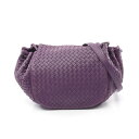 ボッテガヴェネタ BOTTEGA VENETA イントレチャート ショルダーバッグ バッグ レザー パープル系 【中古】