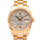ロレックス ROLEX デイデイトダイヤ 2Pバゲットダイヤ 腕時計 時計 K18PG(ピンクゴールド) シルバー系 MET 118235A 【中古】