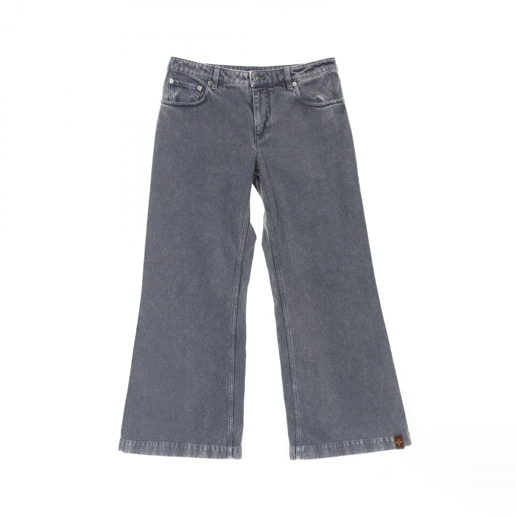 ルイ・ヴィトン LOUIS VUITTON ウォッシュデニム ワイドレッグ ジーンズ デニムパンツ 衣料品 ボトムス コットン グレー系 RW242WW MML FRPX39 【中古】