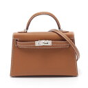 エルメス HERMES ミニケリー2 ハンドバッグ バッグ レザー ヴォーエプソン ヴォーエプソン ブラウン系 071302CK 【中古】