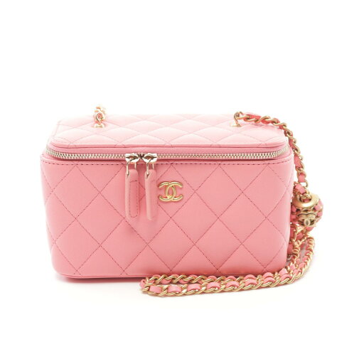 シャネル CHANEL マトラッセ バニティ ショルダーバッグ バッグ ラムスキン(羊革) ピンク系 AP2846 【中古】 シャネル CHANEL マトラッセ バニティ ショルダーバッグ バッグ ラムスキン(羊革) ピンク系 AP2846 【中古】