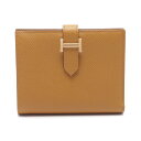 エルメス HERMES ベアンコンパクト 二つ折り財布 財布 ヴォーエプソン ヴォーエプソン ブラウン系 【中古】