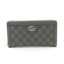 グッチ GUCCI オフィディア GGスプリーム ラウンド長財布 財布 PVCコーティングキャンバス レザー グレー系 706844UULBN1244 【中古】(4)