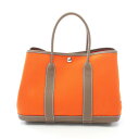 エルメス HERMES ガーデンパーティTPM トートバッグ バッグ トワルオフィシエ / ネゴンダ トワルオフィシエ オレンジ系 / ブラウン系 【中古】