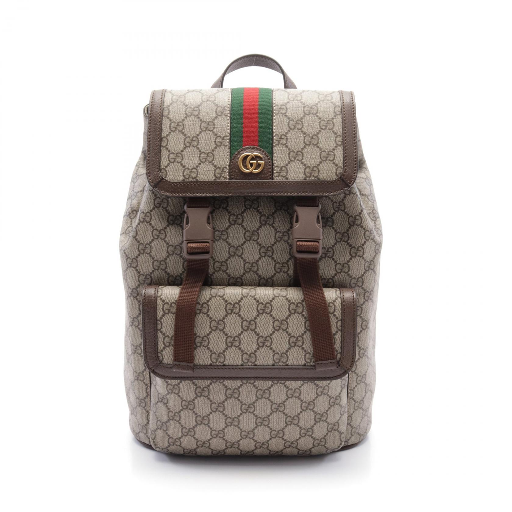 グッチ GUCCI オフィディア GGスプリーム リュックサック バックパック バッグ PVCコーティングキャンバス ベージュ系 / マルチカラー 792114 【中古】