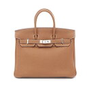 エルメス HERMES バーキン25 ゴールド ハンドバッグ バッグ トゴ トゴ ブラウン系 【中古】