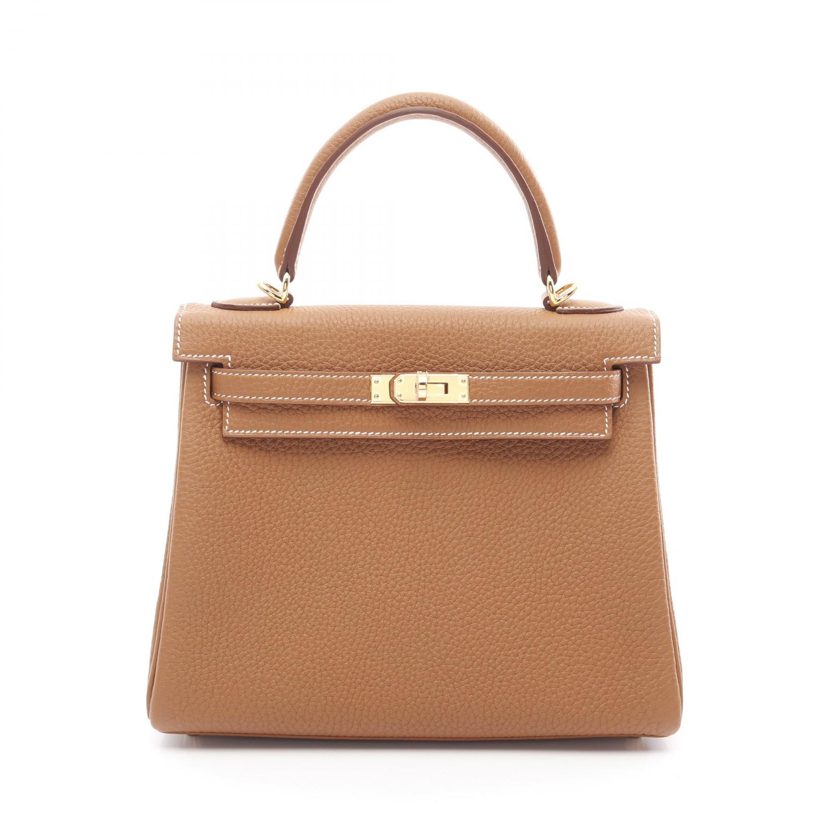 エルメス HERMES ケリー25 ゴールド ハンドバッグ バッグ トゴ トゴ ブラウン系 044624CK 【中古】