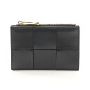 ボッテガヴェネタ BOTTEGA VENETA マキシイントレチャート コインケース 財布 レザー ブラック系 681009VCQC48425 【中古】