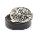 クロムハーツ CHROME HEARTS ラージクラシックオーバルクロス ベルト 衣料品 レザー ブラック系 【中古】