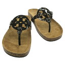 トリーバーチ Tory Burch サンダル サンダル 靴 エナメル ブラック系 【中古】(4)