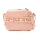 シャネル CHANEL マトラッセ ロゴカメラバッグ ショルダーバッグ バッグ レザー ピンク系 AS1609 【中古】