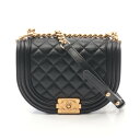 シャネル CHANEL ボーイシャネル スモール ショルダーバッグ バッグ キャビアスキン(グレインドカーフ) ブラック系 AS3350 【中古】