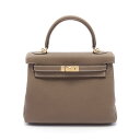 エルメス HERMES ケリー25 ハンドバッグ バッグ トゴ トゴ ブラウン系 【中古】