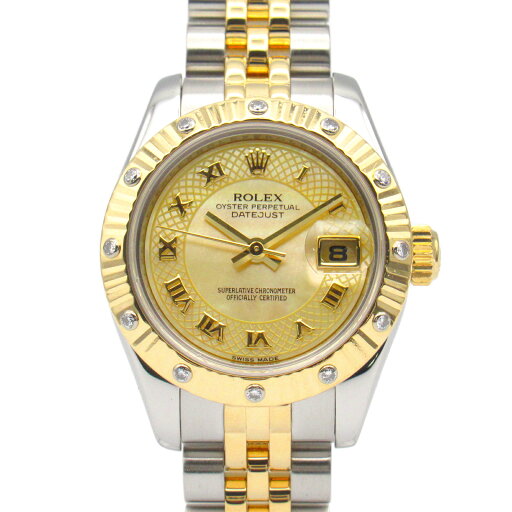 ロレックス ROLEX デイトジャスト 12Pダイヤベゼル D番 腕時計 時計 K18(イエローゴールド) ステンレススチール イエロー系 YEシェル/MIL/RO 179313 【中古】 ロレックス ROLEX デイトジャスト 12Pダイヤベゼル D番 腕時計 時計 K18(イエローゴールド) ステンレススチール イエロー系 YEシェル/MIL/RO 179313 【中古】