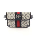 グッチ GUCCI オフィディア ベルトバッグ ウエストバッグ ボディバッグ バッグ PVCコーティングキャンバス レザー ベージュ系 / ネイビー系 / マル...