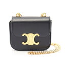 セリーヌ CELINE トリオンフ ミニ チェーン クロード ショルダーバッグ バッグ レザー ブラック系 【中古】